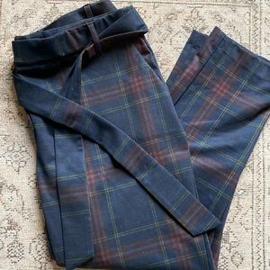 Jules and Leopold Tartan tie front trouser pant